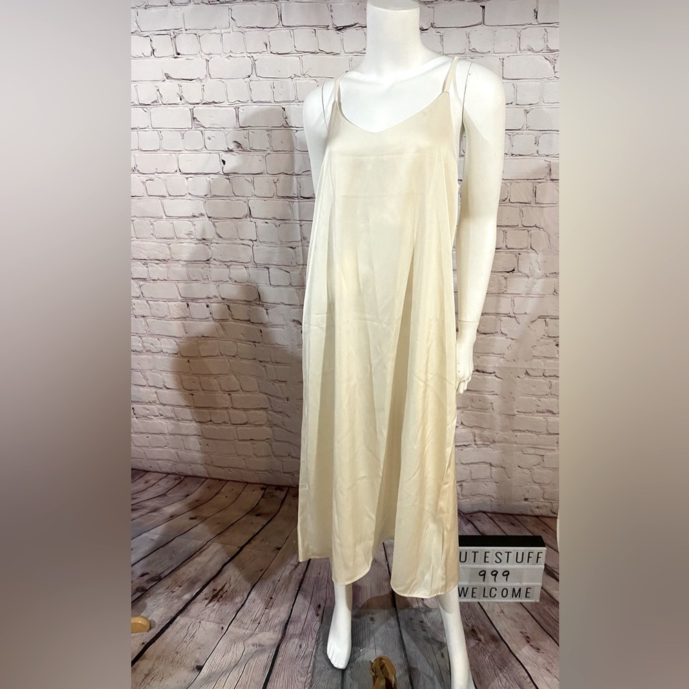 (NWT )OAK+FORT off white strap long dress